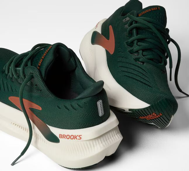 Brooks Men's Glycerin Max 2 Sneaker in Dark Spruce/Bombay Brown/Clear