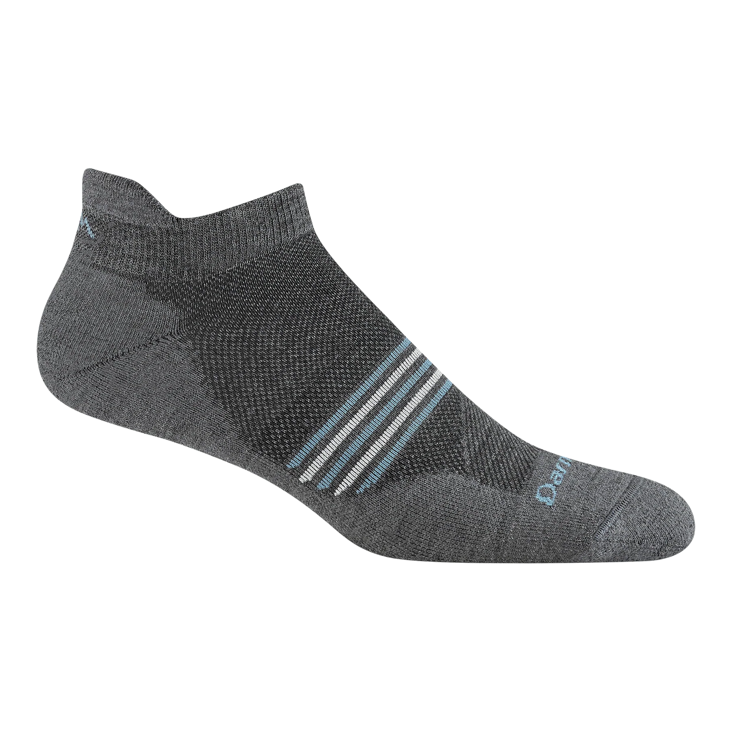 Darn Tough Men's Element No Show Tab Lightweight Running Socks in Gray