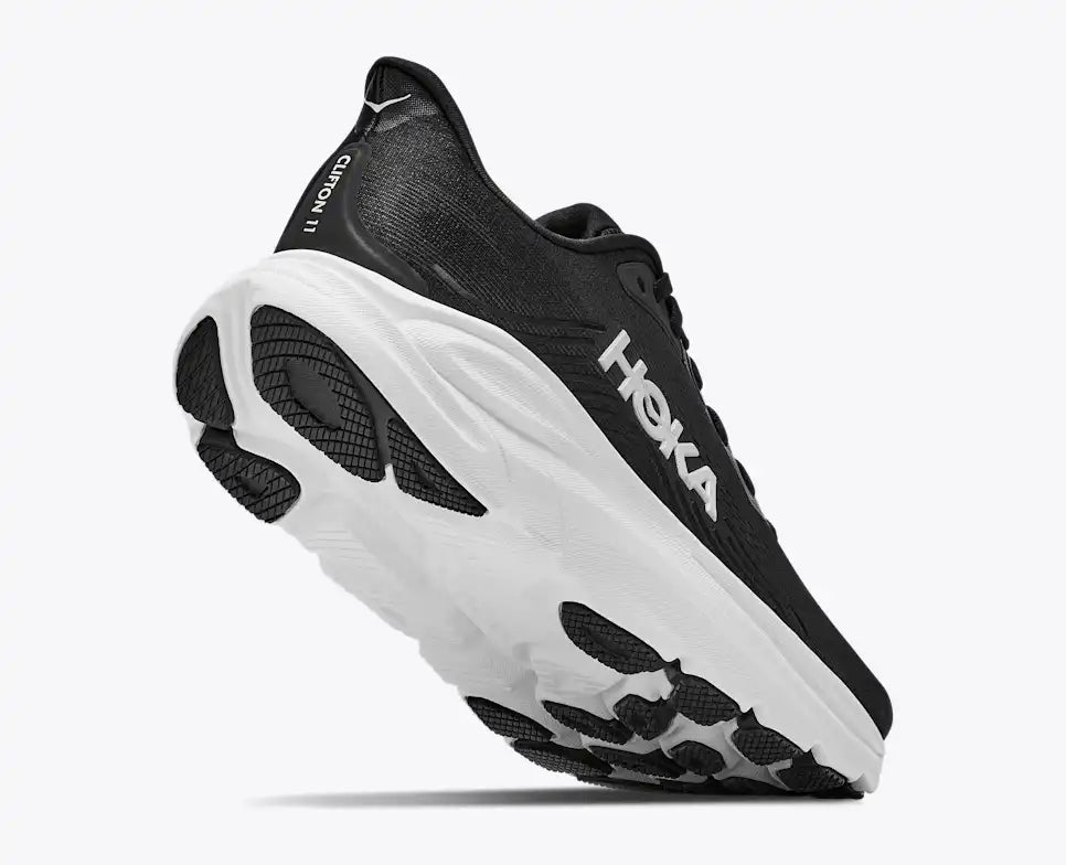 Hoka Women's Clifton 11 Sneaker in Black/White