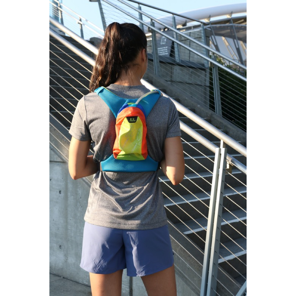 Model view of Amphipod Pure Run Ultra Light 600ml Hydration Vest.