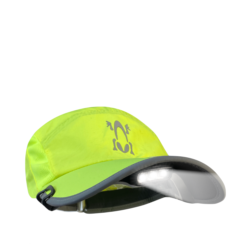 Front view of Amphipod Swift Clip Luminator Rechargeable Cap Headlamp.