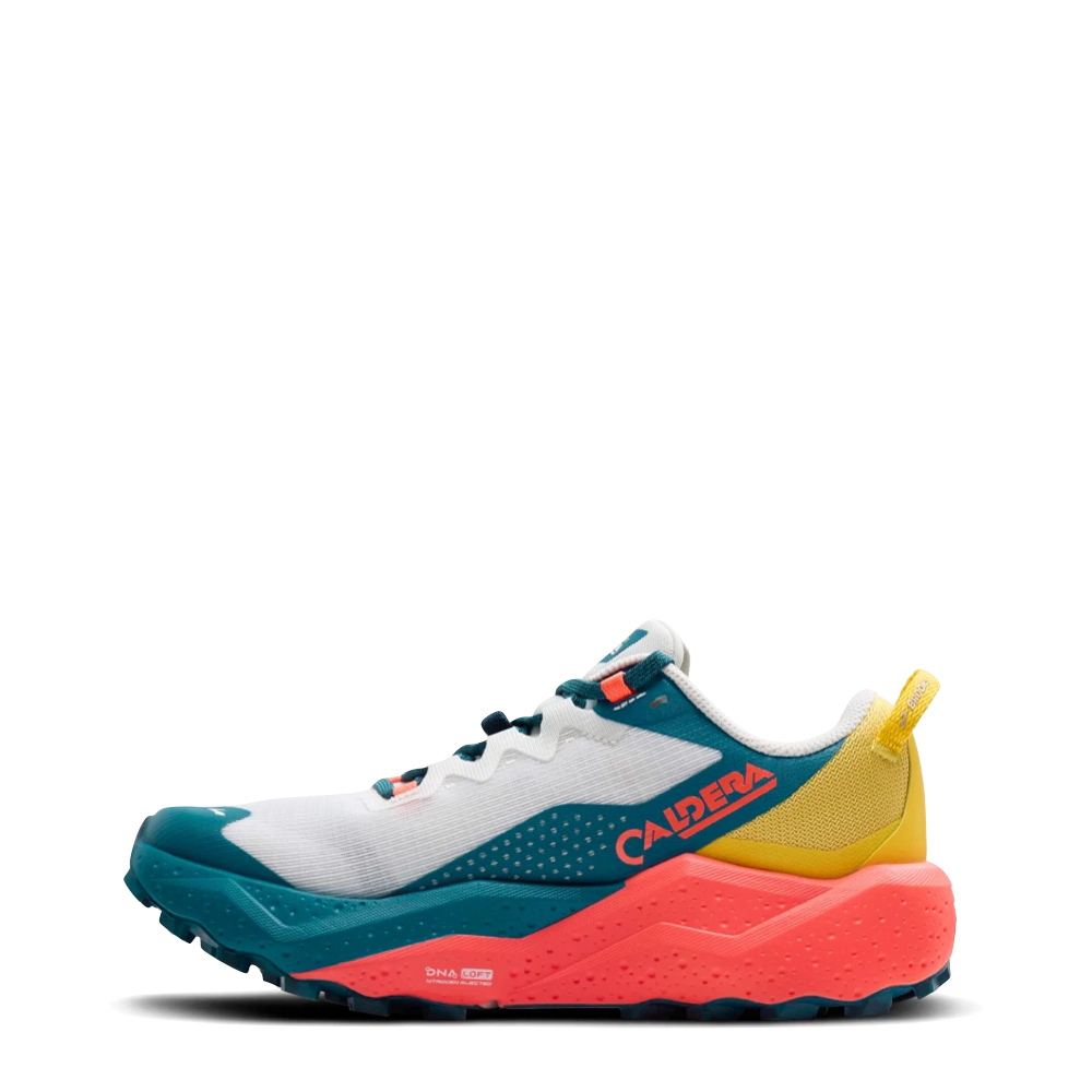 Side (left) view of Brooks Caldera 8 Sneaker for women.
