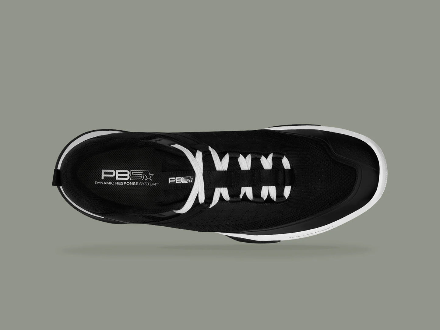 PB5star Men's PB5 Court 2 Court Sneaker in Black/White