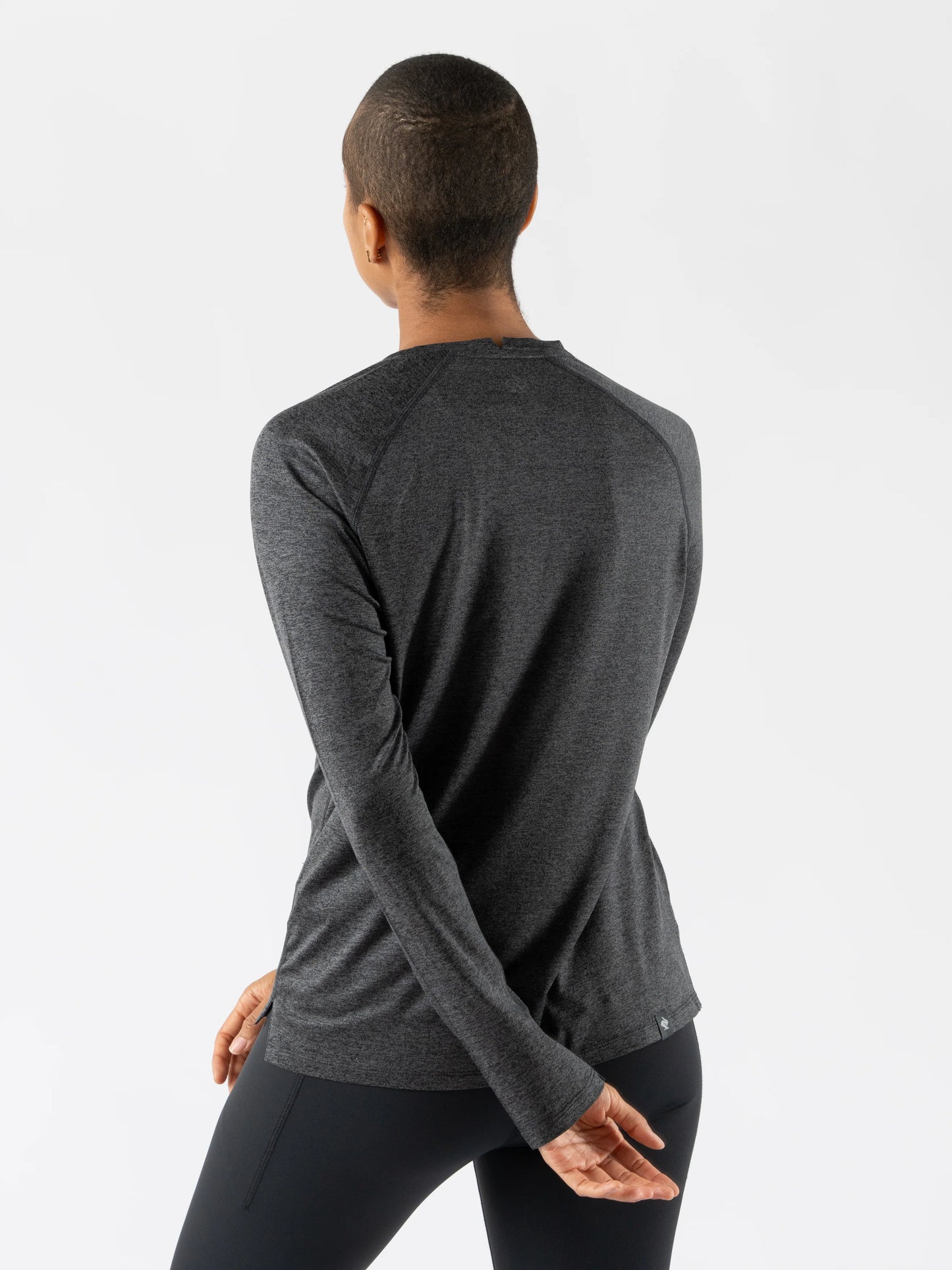 Rabbit Women's EZ Tee Long Sleeve Top in Black Charcoal