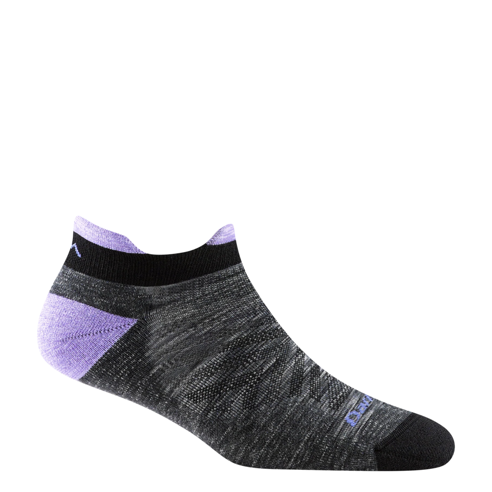 Side (right) view of Darn Tough Run No Show Tab Ultra Lightweight sock for women.