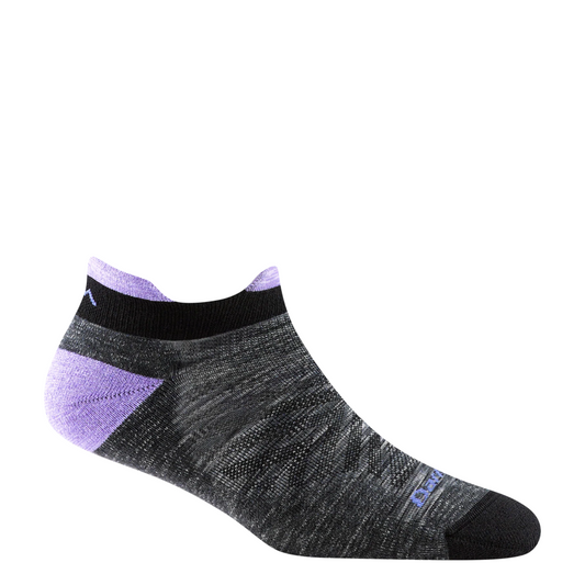 Side (right) view of Darn Tough Run No Show Tab Ultra Lightweight sock for women.