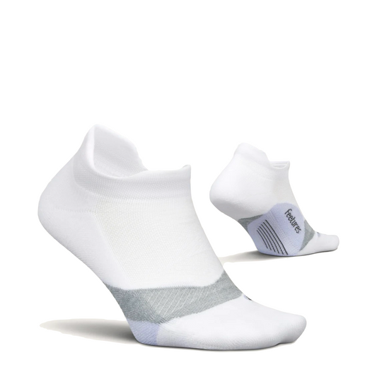 Feetures Elite Light Cushion No Show Tab Sock in White Lilatech