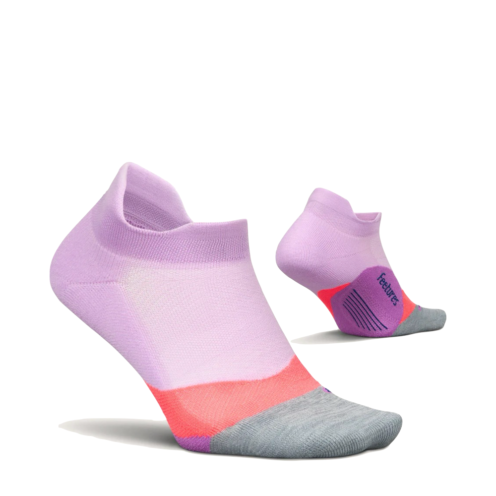 Side (right) and bottom view of Feetures Elite Light Cushion Tab Sock.