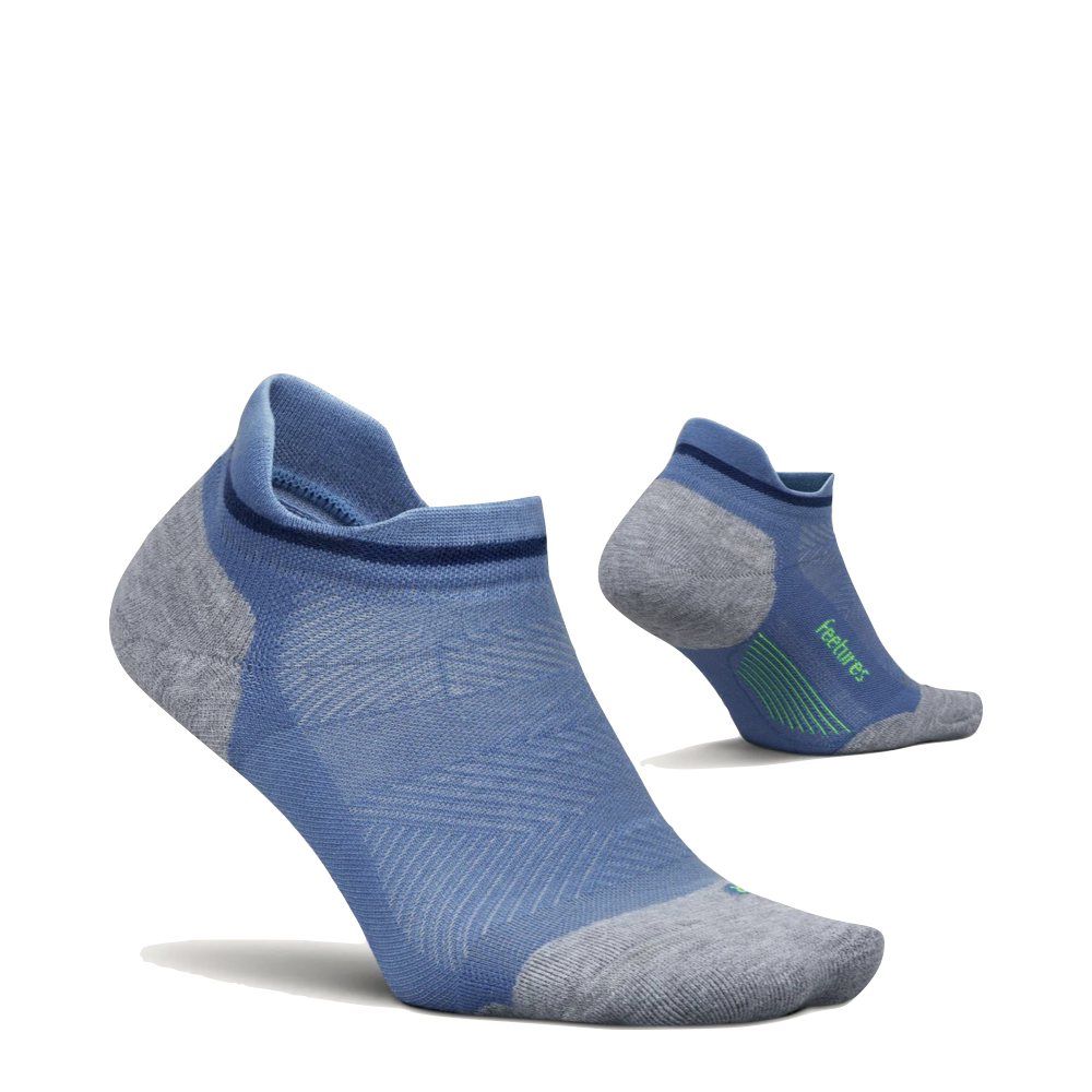 Side (right) and bottom view of Feetures Elite Max Cushion Tab Sock.