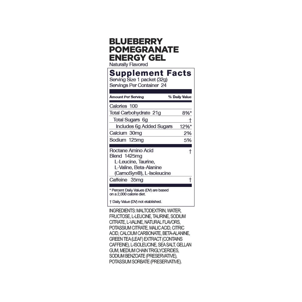 GU Roctane Energy Gel Packet in Blueberry Pomegranate + Caffeine