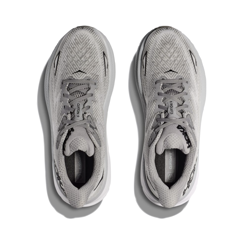 Top-down view of Hoka Clifton 9 for men.