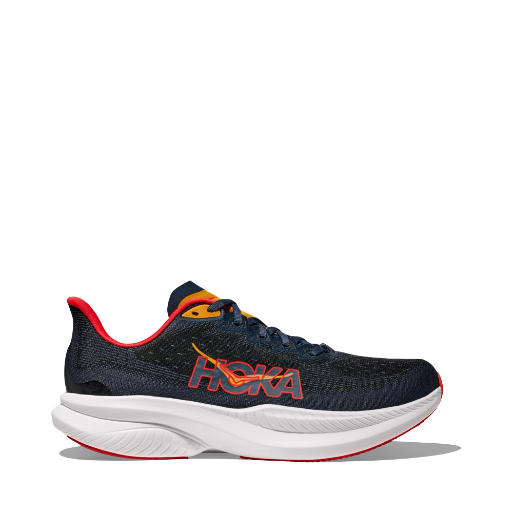 Side (right) view of Hoka Mach 6 Sneaker for men.
