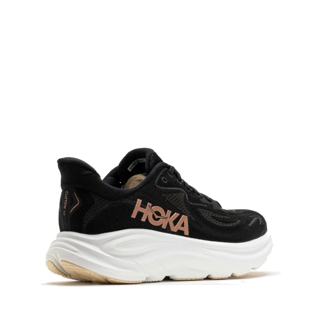 Heel view of Hoka Clifton 10 Sneaker for women.