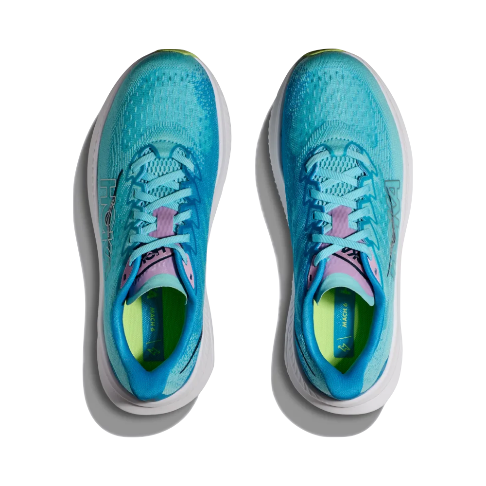 Top-down view of Hoka Mach 6 Sneaker for women.
