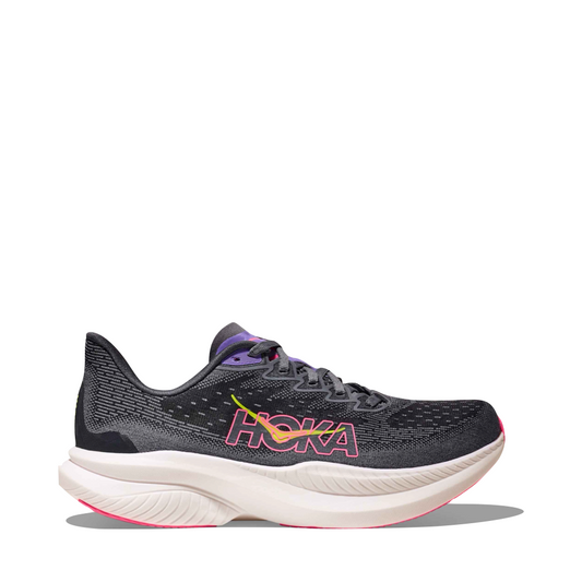 Side (right) view of /hoka Mach 6 Sneaker for women.