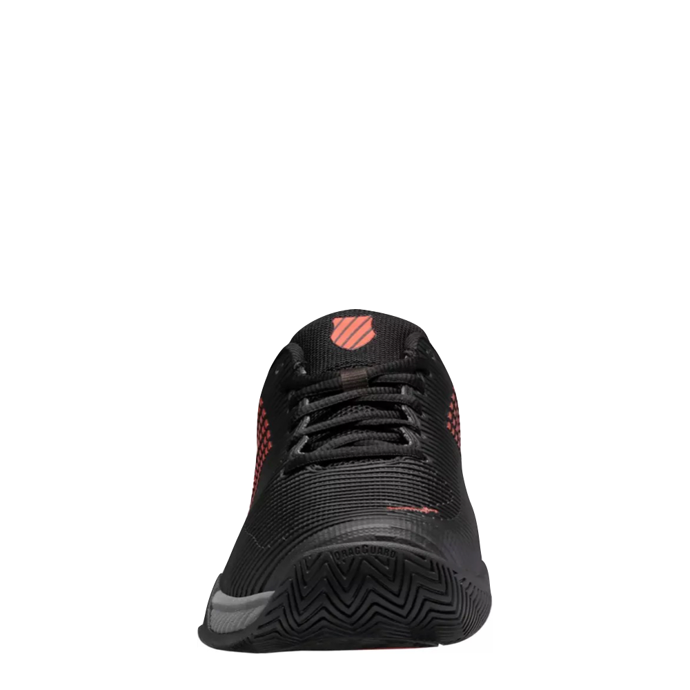 K-Swiss Men's Hypercourt Express 2 Sneaker in Jet Black/Steel Grey/Spicy Orange