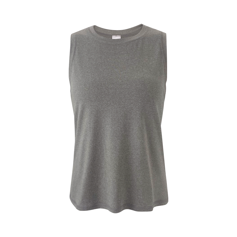 Front view of Mitten Running Co. Tech High Neck Tank for women.