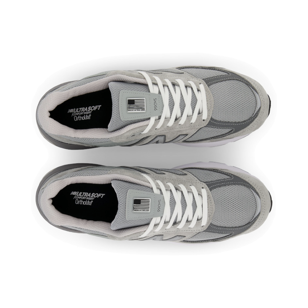 Top-down view of New Balance MADE in USA 990v5 for men.