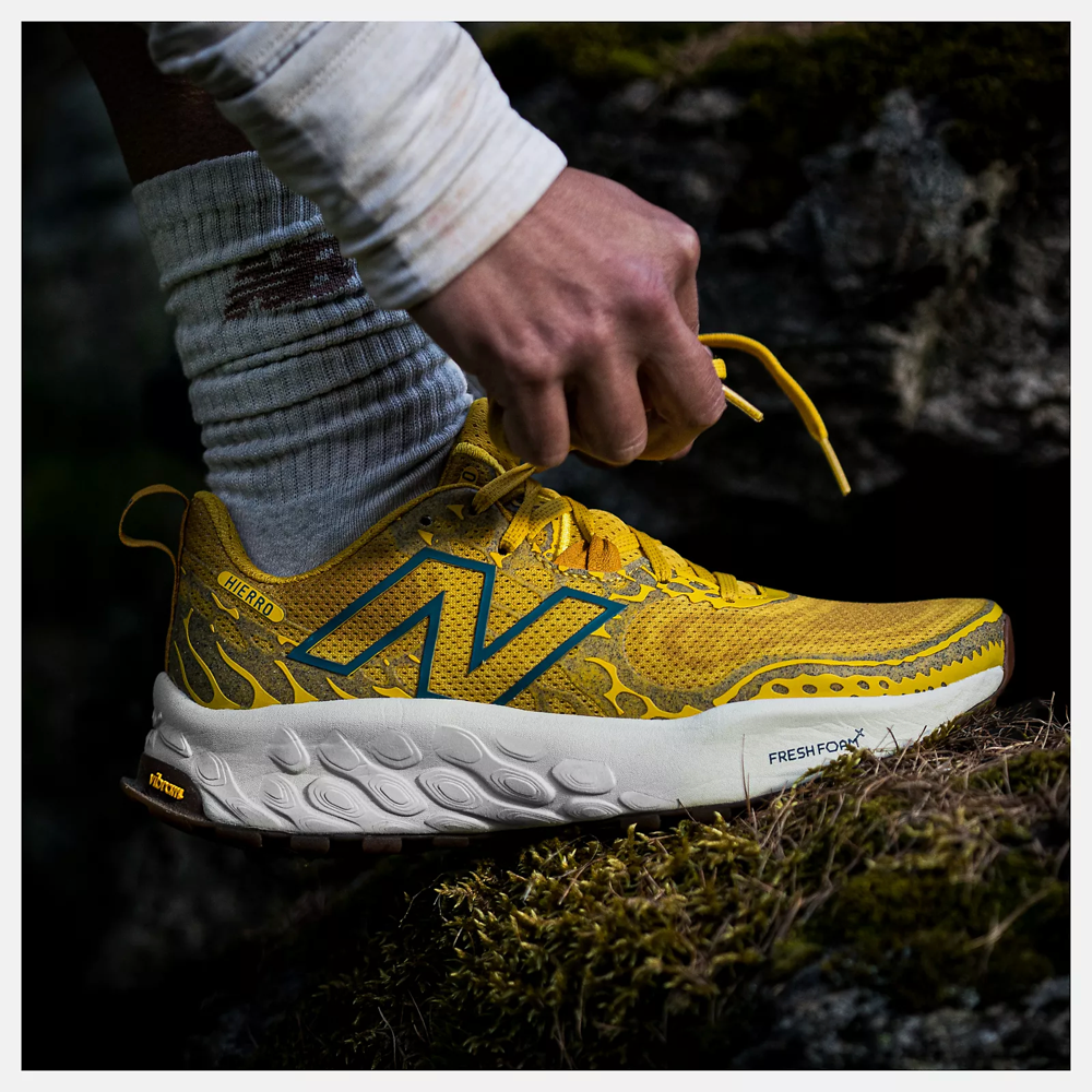 Model view of New Balance Fresh Foam X Hierro v8 Sneaker for women.