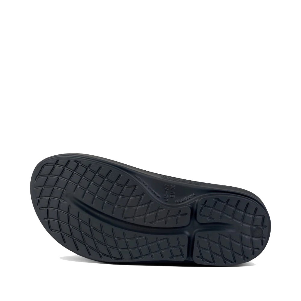 Bottom view of OOfos OOahh Luxe Slide Sandal.