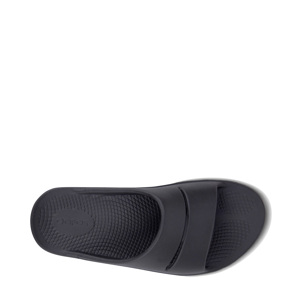 Top-down view of OOfos OOahh Slide Sandal for unisex.