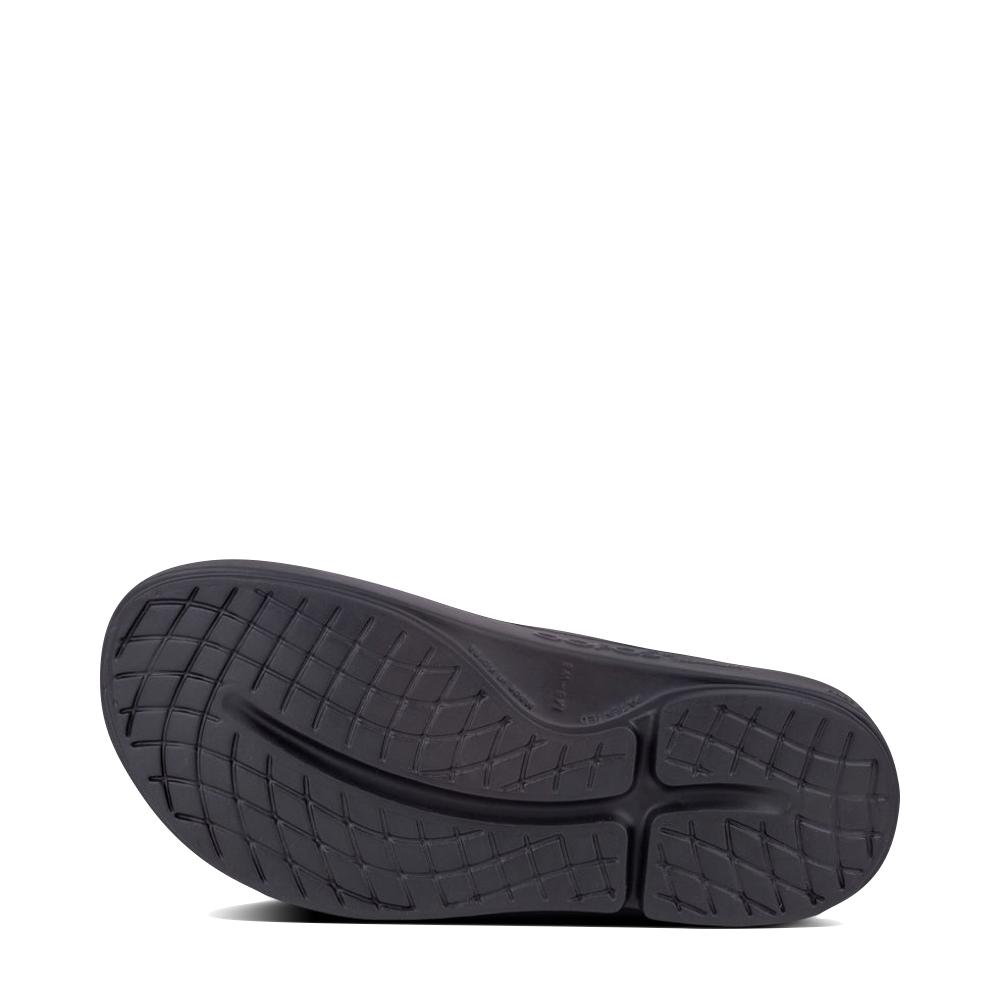 Bottom view of OOfos OOahh Slide Sandal for unisex.
