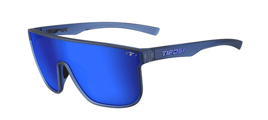 Tifosi Sanctum XL Sunglasses in Midnight Vapor Frame - Smoke Tint with Cobalt Blue Mirror Lenses