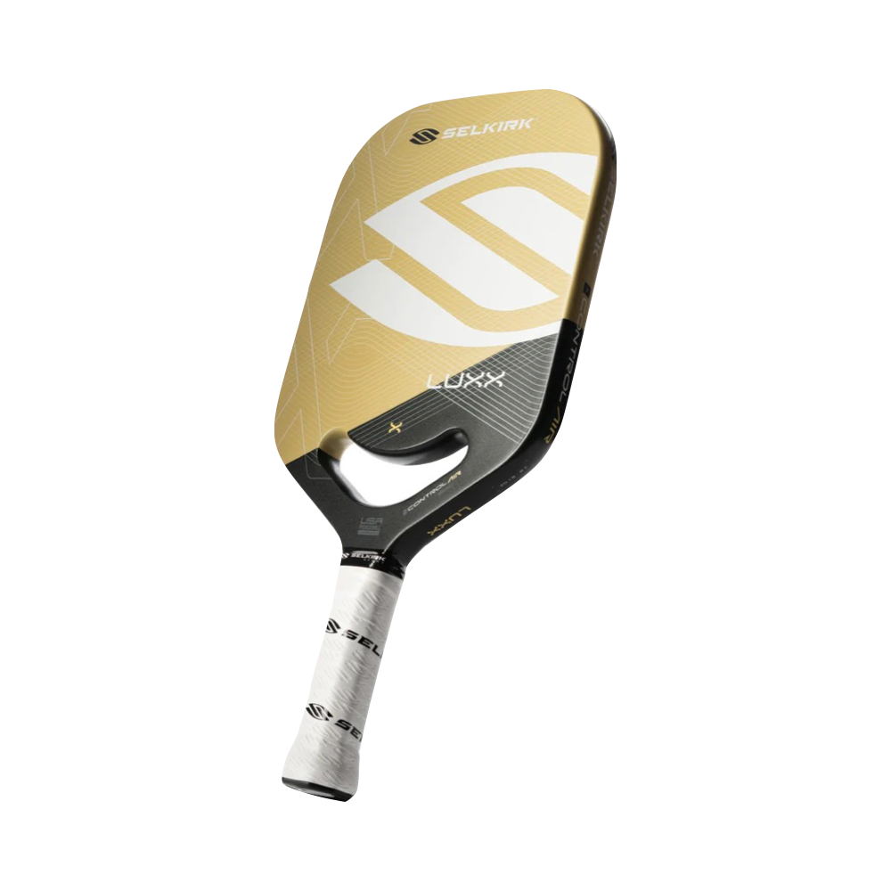 Front and side view of Selkirk Luxx Control Air Epic Pickleball Paddle.
