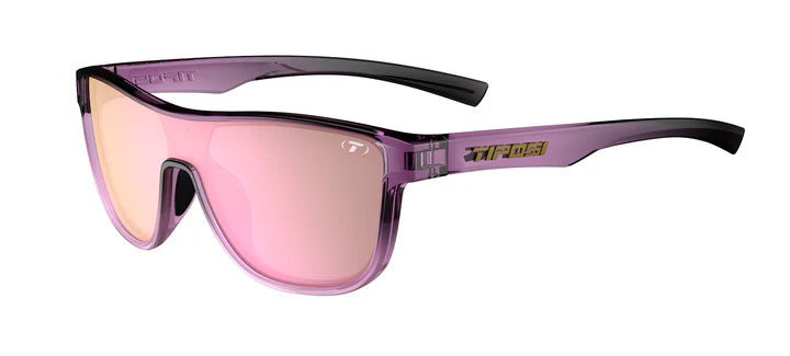 Tifosi Suzzle Sunglasses in Crystal Peach Blush Frame + Smoke Tint with Pink Mirror Lenses
