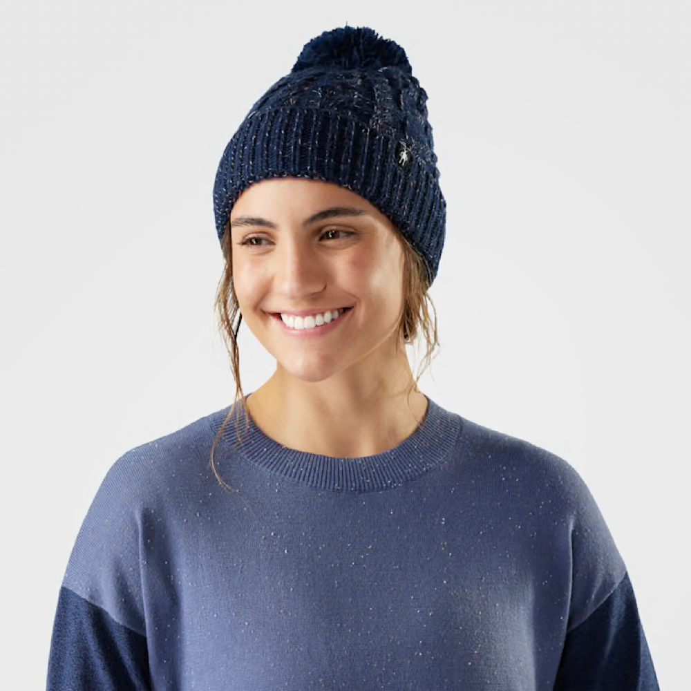 Model view of Smartwool Isto Retro Beanie.