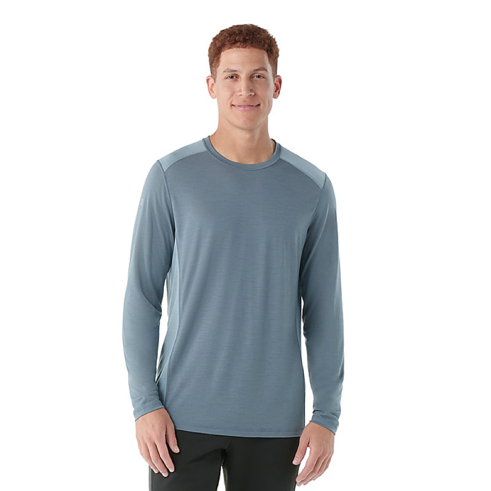 Model view of Smartwool Active Long Sleeve Tech Tee for men.