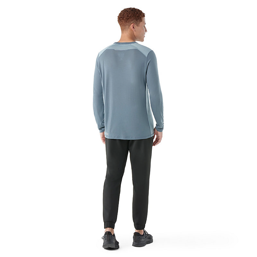 Model view of Smartwool Active Long Sleeve Tech Tee for men.