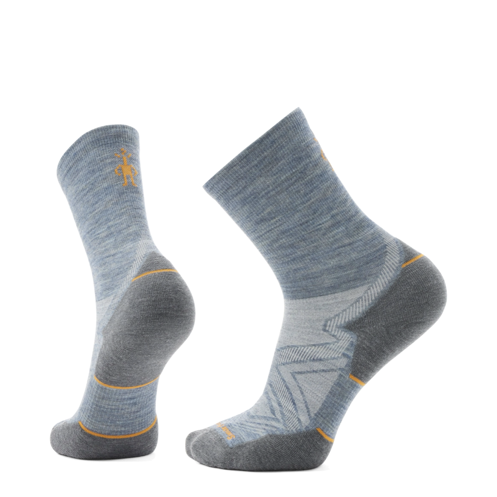Side and Bottom view of Smartwool Run Mid Crew Targeted Cushion Sock for men.