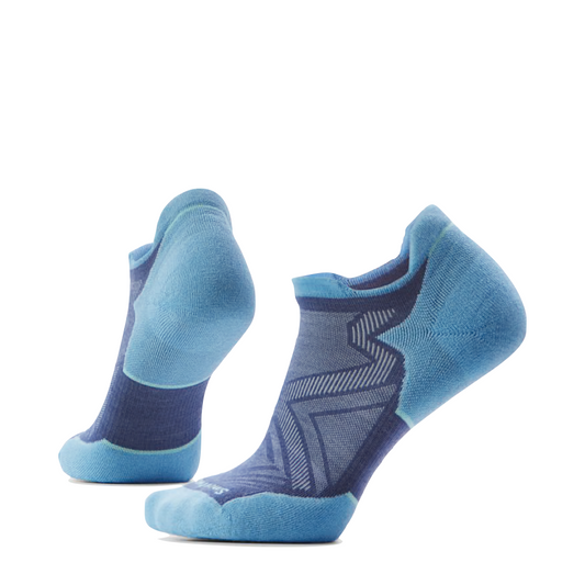 Side (left) view of Smartwool Run Targeted Cushion Low Ankle Socks for women.
