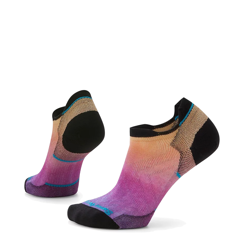Smartwool Women's Run Zero Cushion Ombre Print Low Ankle Socks in Tandoori Orange