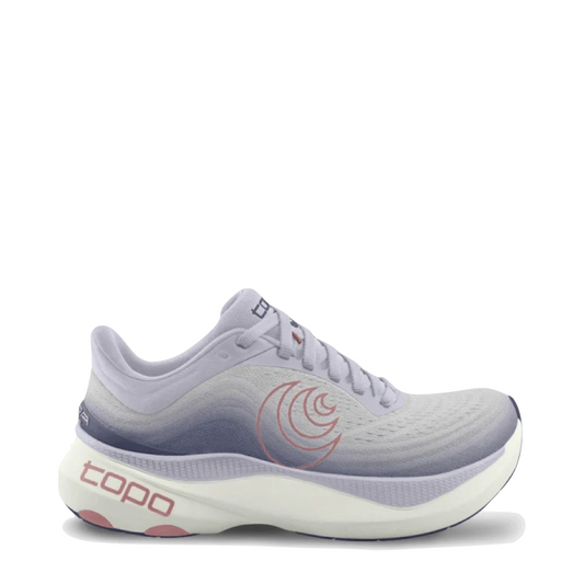Side (right) view of Topo Aura Sneaker for women.