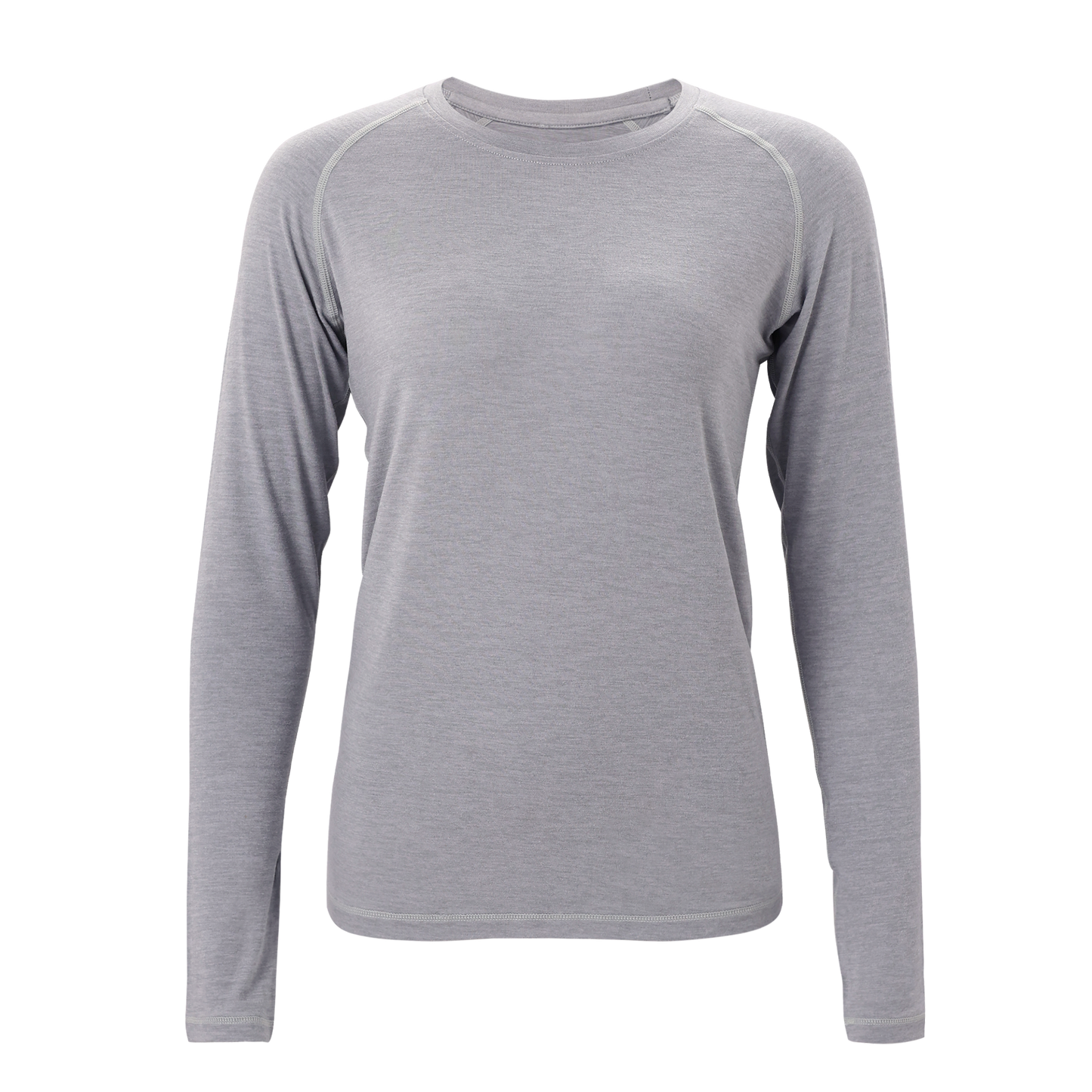Mitten Running Co. Women's Performance Tech Long Sleeve Shirt in Silver Cloud