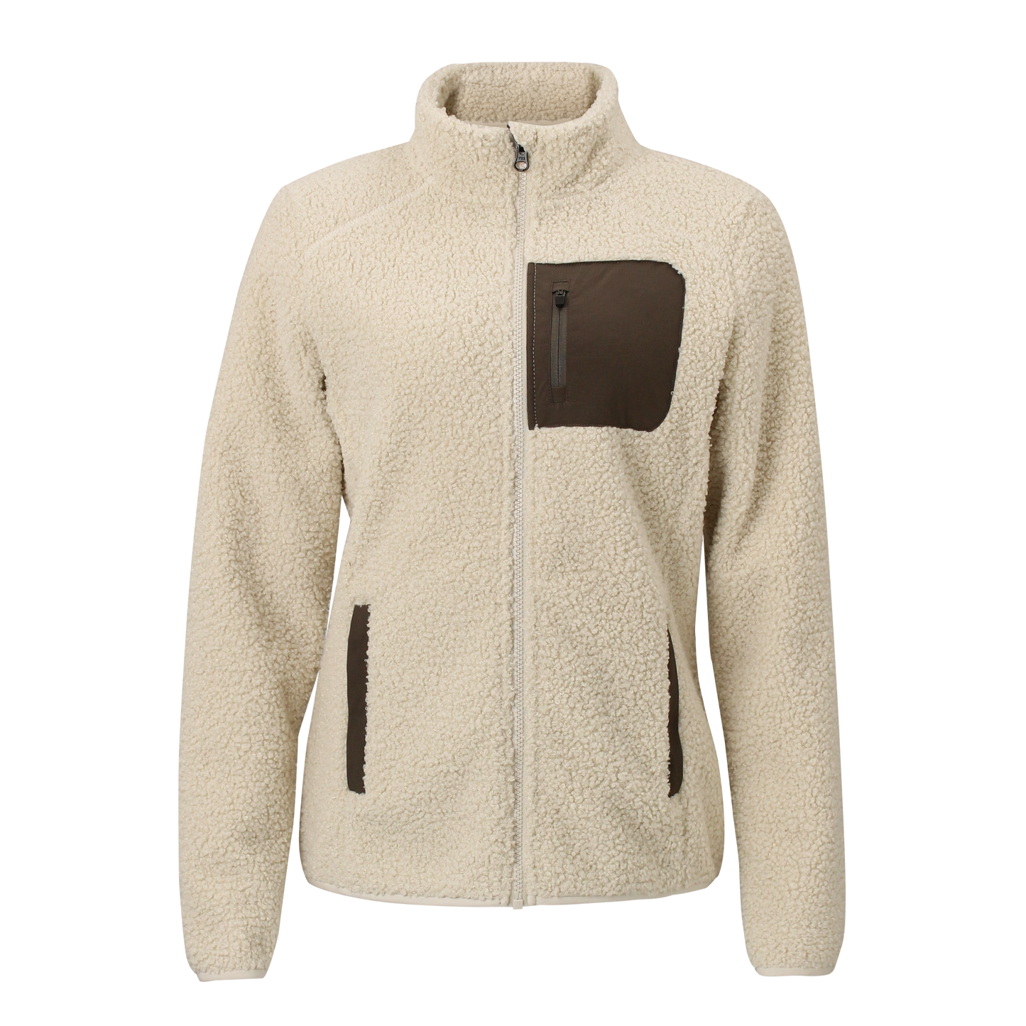 Mitten Running Co. Women's Sherpa Fleece Jacket in Bone White