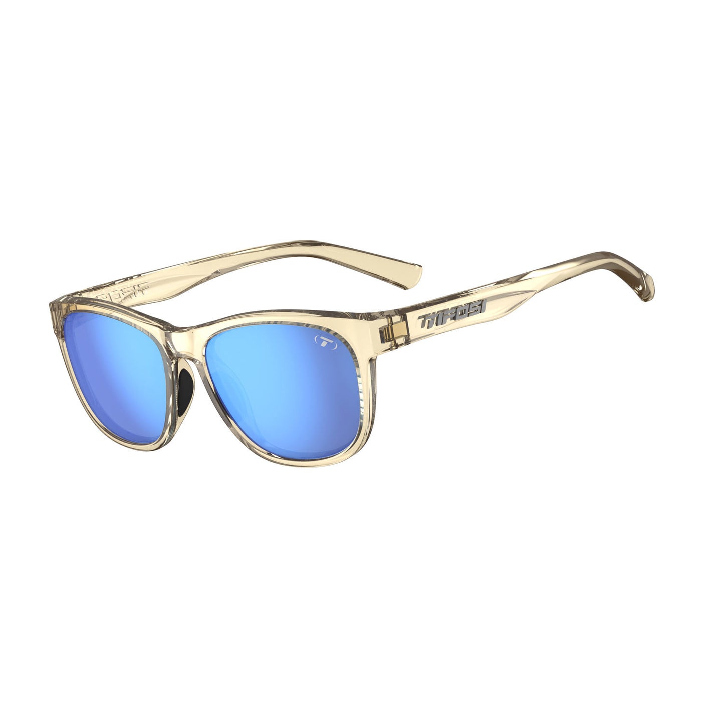 Tifosi Swank Sunglasses in Golden Ray Frame - Smoke Tint with Sky Blue Mirror Lenses