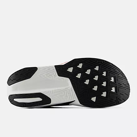 New Balance Men's FuelCell Rebel v5 Sneaker in White with Neo Flame