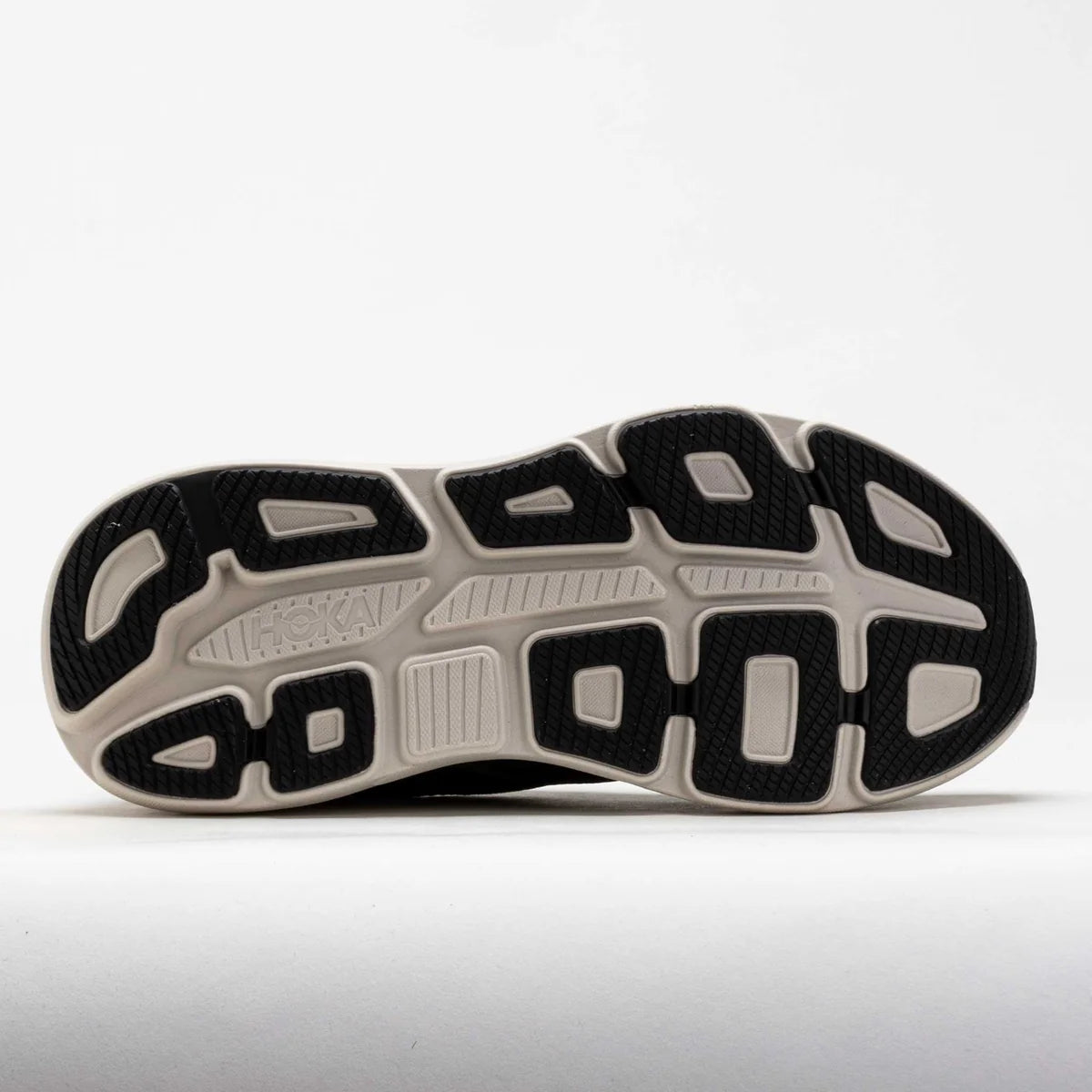 Hoka Men's Bondi 9 Sneaker in Black/River Rock Grey