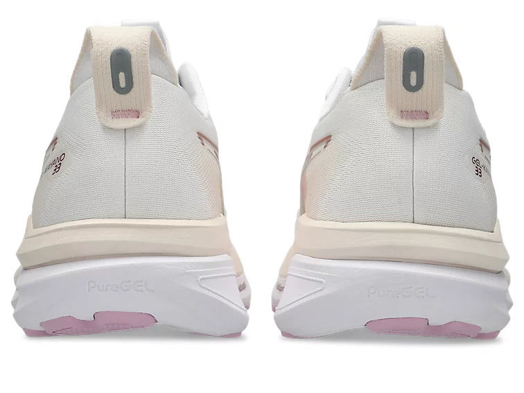 Asics Women's Gel-Kayano 33 Sneaker in White/Hazy Lilac