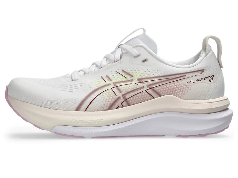 Asics Women's Gel-Kayano 33 Sneaker in White/Hazy Lilac
