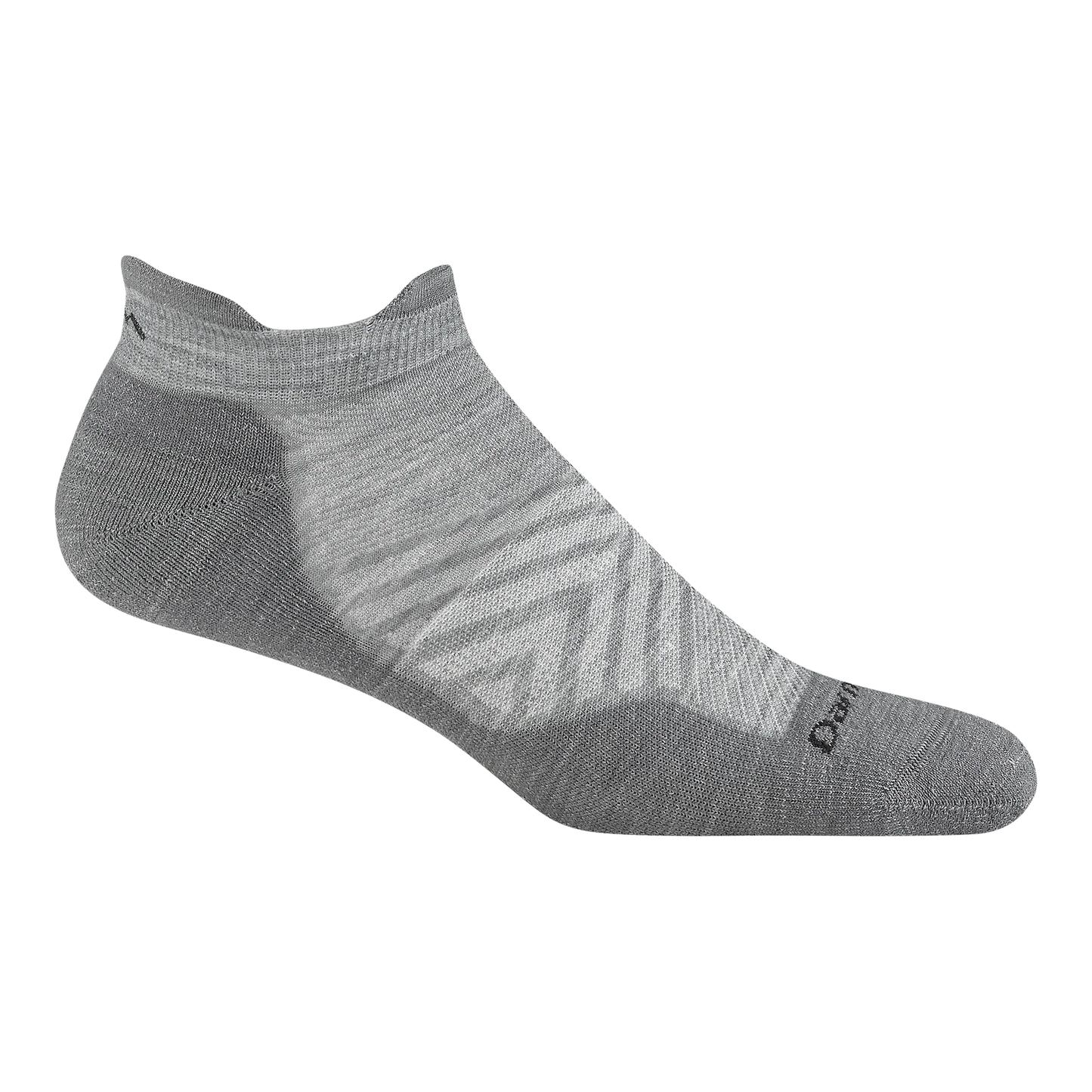 Darn Tough Men's Run No Show Tab Cushioned Ultra-Lightweight Running Socks in Solid Gray