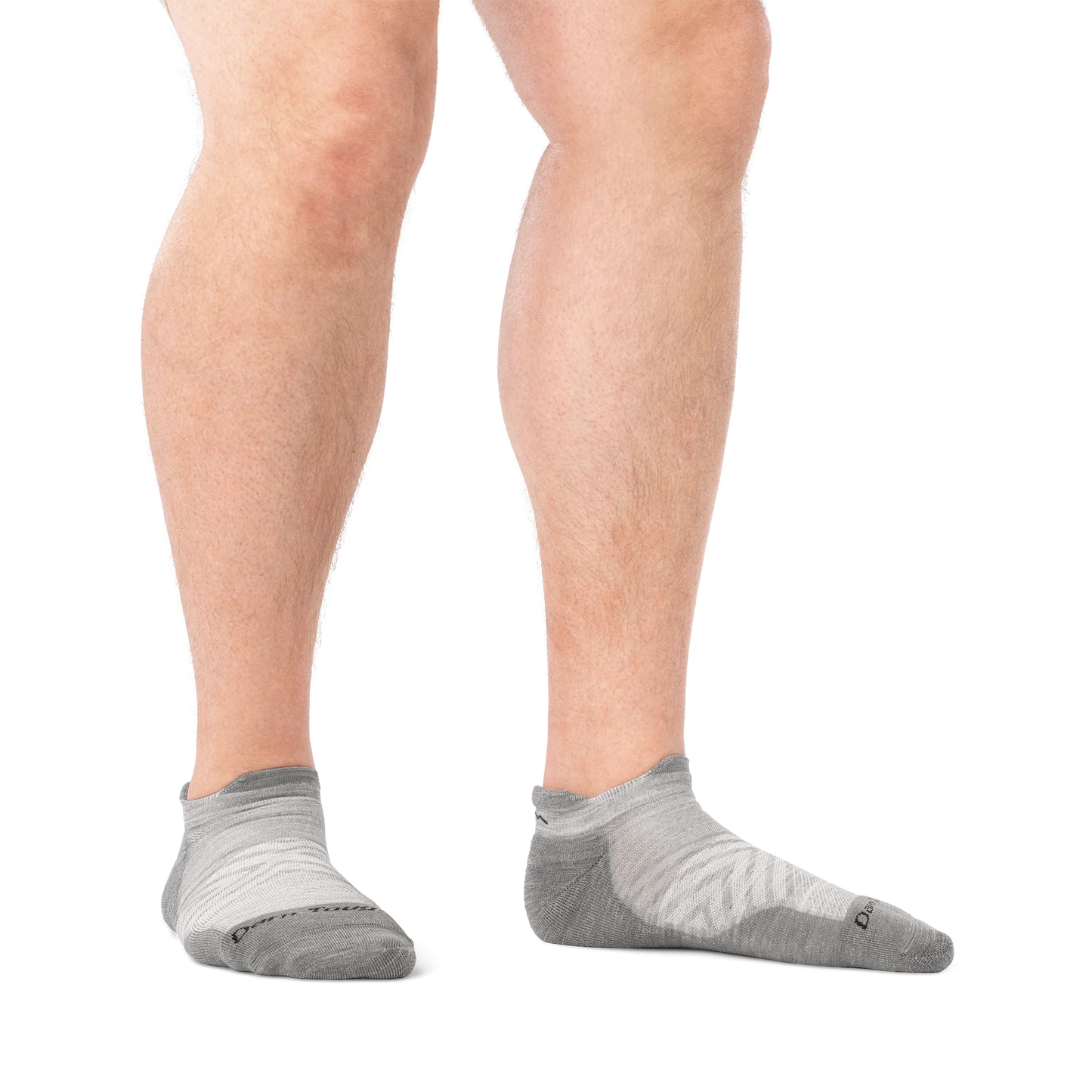 Darn Tough Men's Run No Show Tab Cushioned Ultra-Lightweight Running Socks in Solid Gray