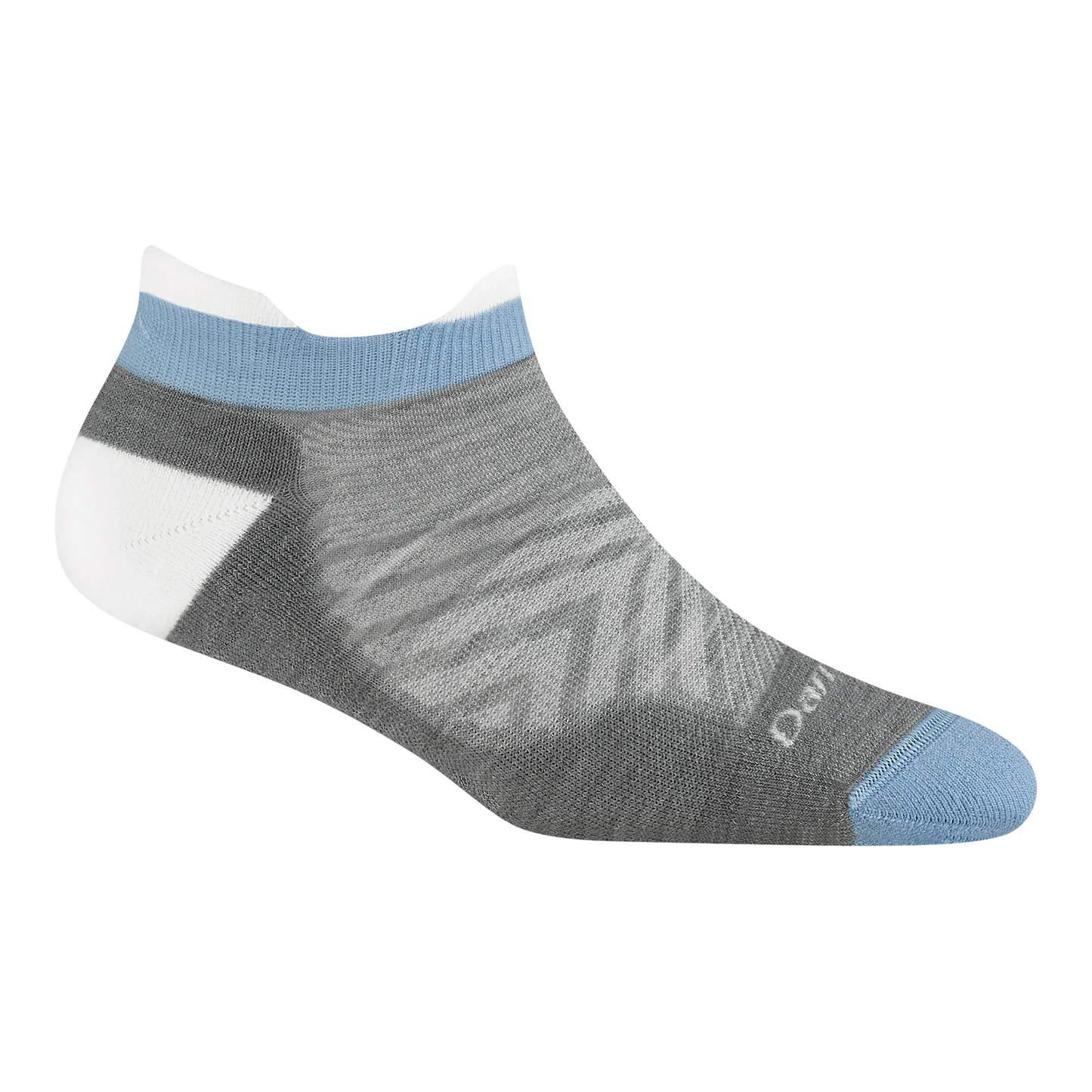 Darn Tough Women's Run No Show Tab Cushioned Ultra-Lightweight Running Socks in Silver