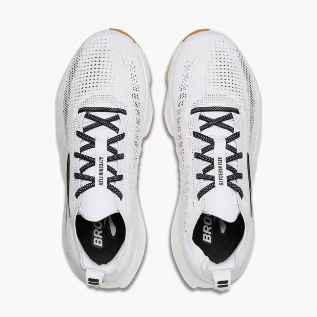 Brooks Men's Glycerin Flex Sneaker in White/Black/Gum