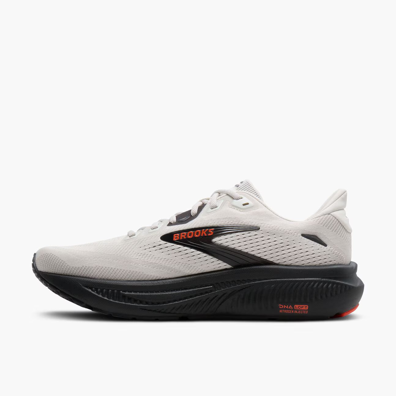 Brooks Men's Ghost 18 Sneaker in Coconut/Pearl/Tigerlily