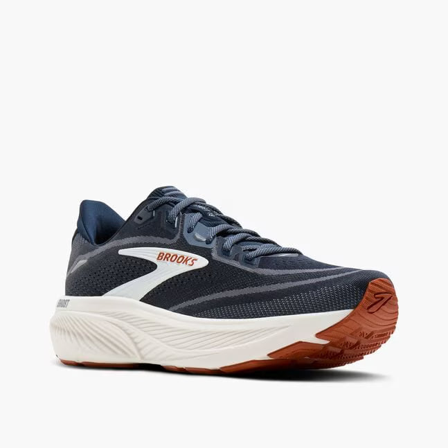Brooks Men's Ghost 18 Sneaker in Navy Blazer/Red Earth/Blue