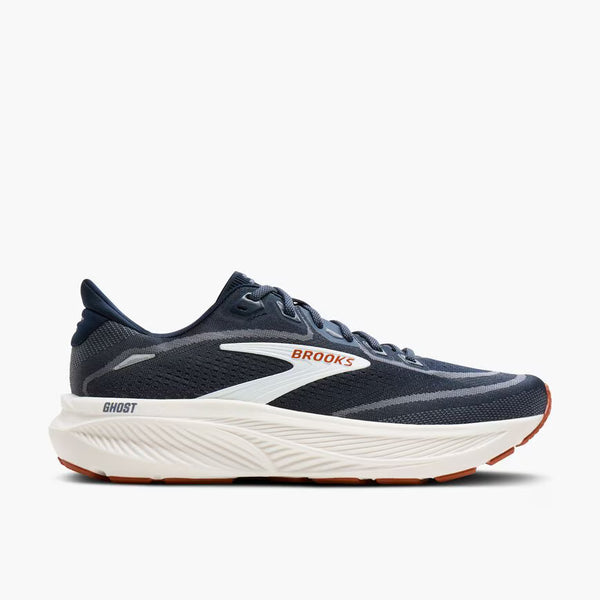 Brooks Men's Ghost 18 Sneaker in Navy Blazer/Red Earth/Blue